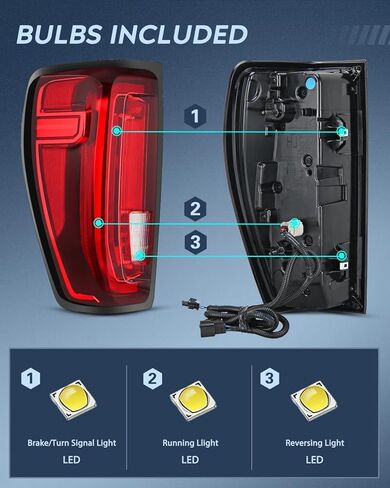 مجموعة الضوء الخلفي Nilight متوافقة مع GMC 2019 2020 2021 2022 2023 2024 Sierra 1500 LED نوع المصابيح الخلفية 2020-2024 Sierra 2500HD 3500HD استبدال المصباح الخلفي للسائق وجانب الركاب in Kuwait