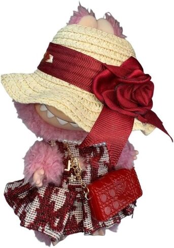 17cm Doll Designer Clothes Set, Premium Fashion Dresses with Accessories, Luxury Chic Clothing Bundle with Designer Purse, Summer hat, Dress, Gym Set for Collectors (Style E) in Saudi Arabia