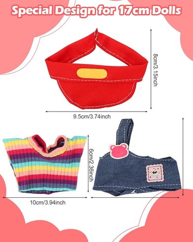 ملابس لملابس الدمى مقاس 17 سم، مجموعة ملابس لدمية مقاس 17 سم، ملابس للأولاد والبنات إكسسوارات ملابس أنيقة ورائعة (PM1) in Kuwait
