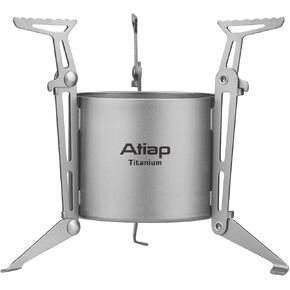 موقد حرق الخشب للكحول من التيتانيوم، موقد شواء محمول مع حقيبة حمل خفيفة الوزن للنزهة والشواء والتخييم والمشي لمسافات طويلة in Kuwait