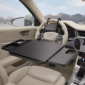 2-in-1 Car Steering Wheel Tray & Back Seat Table with Phone Holder – Height Adjustable Steering Wheel laptop desk, Food Tray , Writing Desk & Car Eating Tray - Car desk tray is Gift for Truck Driver in Saudi Arabia