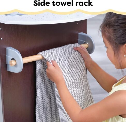 KidKraft Uptown Espresso Wooden Play Kitchen with Play Phone, Chalkboard & Towel Rack, Espresso in Kuwait