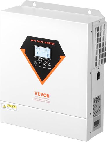 VEVOR Hybrid Solar Inverter, 6000W, All in One Pure Sine Wave Power Inverter Charger, 48V DC to 220/230V AC, with Built-in 120A MPPT Solar Controller, for Off-Grid System Lead Acid Lithium Battery in Kuwait