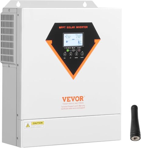 VEVOR Hybrid Solar Inverter, 6000W, All in One Pure Sine Wave Power Inverter Charger, 48V DC to 220/230V AC, with Built-in 120A MPPT Solar Controller, for Off-Grid System Lead Acid Lithium Battery in Kuwait