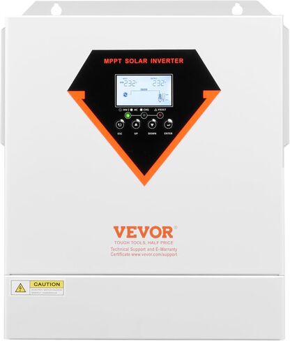 VEVOR Hybrid Solar Inverter, 6000W, All in One Pure Sine Wave Power Inverter Charger, 48V DC to 220/230V AC, with Built-in 120A MPPT Solar Controller, for Off-Grid System Lead Acid Lithium Battery in Kuwait