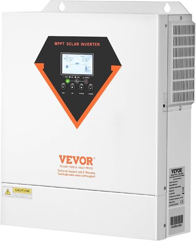 VEVOR Hybrid Solar Inverter, 6000W, All in One Pure Sine Wave Power Inverter Charger, 48V DC to 220/230V AC, with Built-in 120A MPPT Solar Controller, for Off-Grid System Lead Acid Lithium Battery in Kuwait