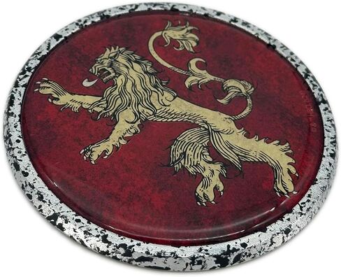 لوحة كهربائية مرخصة رسميًا من Game of Thrones House Lannister Sigil Round من الكروم المتعثر شعار معدني بالكامل للسيارات والشاحنات وجميع السيارات | مقاس عالمي بقطر 3.5 سم | مقاوم للطقس in Kuwait