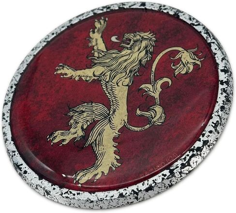 لوحة كهربائية مرخصة رسميًا من Game of Thrones House Lannister Sigil Round من الكروم المتعثر شعار معدني بالكامل للسيارات والشاحنات وجميع السيارات | مقاس عالمي بقطر 3.5 سم | مقاوم للطقس in Kuwait