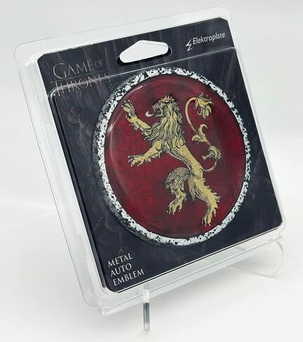 لوحة كهربائية مرخصة رسميًا من Game of Thrones House Lannister Sigil Round من الكروم المتعثر شعار معدني بالكامل للسيارات والشاحنات وجميع السيارات | مقاس عالمي بقطر 3.5 سم | مقاوم للطقس in Kuwait