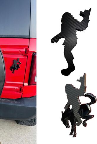 Add-A-Sasquatch Riding Carbon Fiber Emblem Badge Compatible with Ford Bronco. Made in USA. in Saudi Arabia