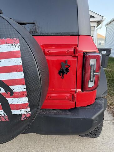 Add-A-Sasquatch Riding Carbon Fiber Emblem Badge Compatible with Ford Bronco. Made in USA. in Saudi Arabia