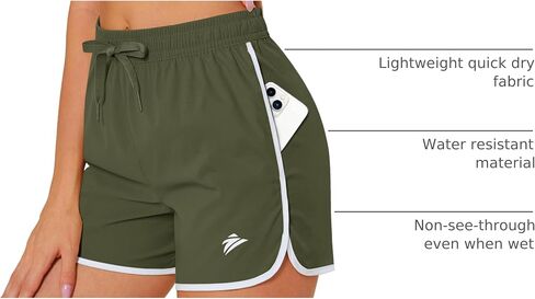MAGCOMSEN Women's Shorts Hiking Athletic Shorts 2 Pockets Quick Dry Outdoor Summer Running Yoga Workout Gym Shorts in Saudi Arabia