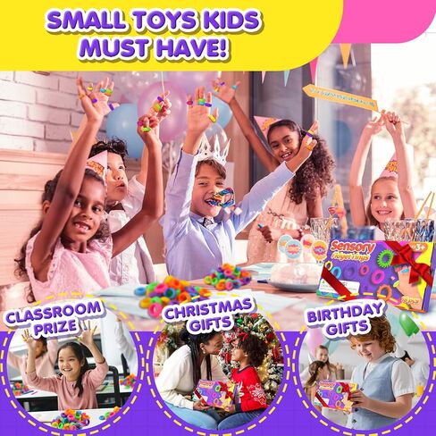 Fidget Toys Kids Sensory Ring: 24 Pack Textured Finger Rings - ADHD Autism Kids Sensory Calming Toys - Quiet Skin-Picking Anxiety Relief Toy for Classroom in Kuwait