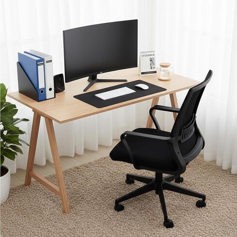 2 PCS Computer Chair Seat Cover Stretchable Office Chair Cover Bottom Only Elastic Spandex Strech Computer Desk Chairs Seat Cushion Slipcovers Removable Machine Washable for Dining Room Desk (Black) in Saudi Arabia