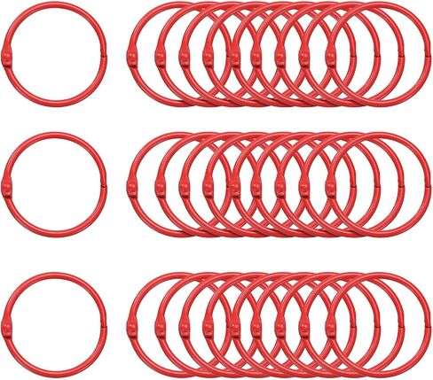 HARFINGTON 50pcs Binder Rings 1.5 Inch Loose Leaf Binder Ring Metal Book Rings Colorful Loose Leaf Rings for Index Cards Keychain Key Notebook Rings for Home Office, Red in Saudi Arabia