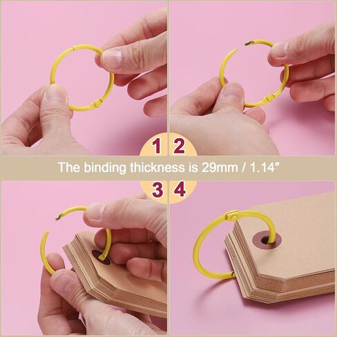 HARFINGTON 50pcs Binder Rings 1.5 Inch Loose Leaf Binder Ring Metal Book Rings Colorful Loose Leaf Rings for Index Cards Keychain Key Notebook Rings for Home Office, Red in Saudi Arabia