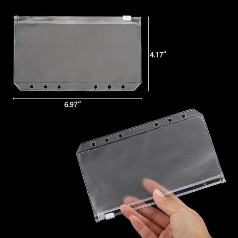 18 Pcs A6 Size Binder Pockets, Binder Organizer, Binder Pouch for School and Office Supplies (6 Holes) in Saudi Arabia