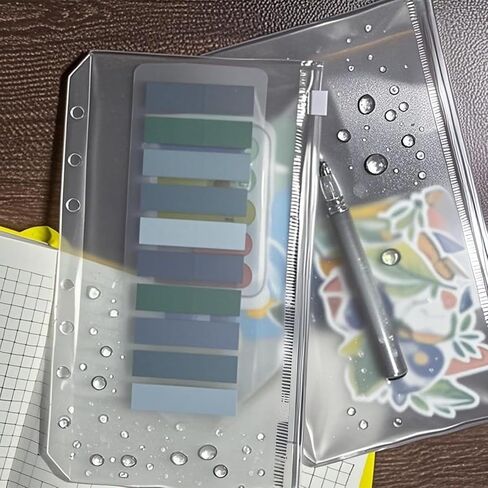 16 Pcs A6 Binder Envelope Pouches - Clear Binder Pockets with Zippers for 6-Ring Budget Cash System, Clear Inserts for Money Saving and Budgeting in Saudi Arabia