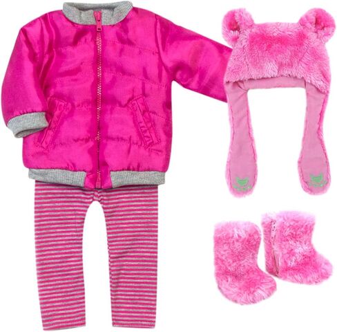 Sophia's 18" Doll Buffalo Check Fur Trimmed Coat, Check Scarf, Leggings & Check Boots in Saudi Arabia