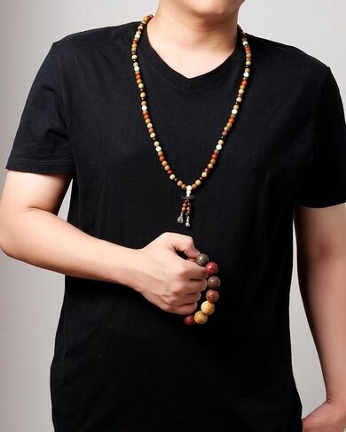 Handcrafted Wooden Bead Bracelet Mixed Natural Wood Colors Prayer Bracelet for Men or Women,1pc/pack in Saudi Arabia