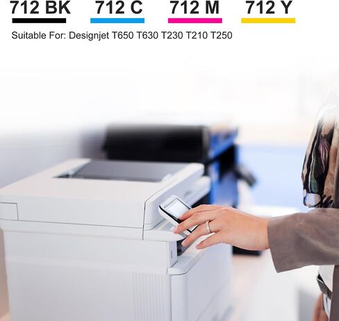 712 Ink Cartridge Remanufactured Replacement for HP DesignJet T210 T650 T630 T250 T230 Printer（Black Cyan Magenta Yellow 4 Pack） in Saudi Arabia