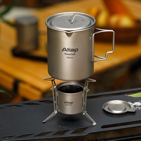 موقد حرق الخشب للكحول من التيتانيوم، موقد شواء محمول مع حقيبة حمل خفيفة الوزن للنزهة والشواء والتخييم والمشي لمسافات طويلة in Kuwait