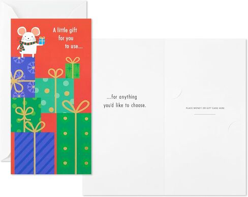 Hallmark Money and Gift Card Holder Christmas Card Pack (10 Money Holder Cards with Envelopes) Snowman, Mouse with Presents for Kids and Grandchildren in Saudi Arabia