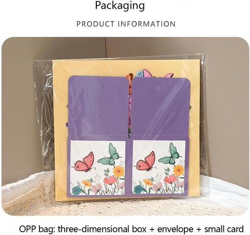 Greeting Cards with Envelopes, Pop-up Style,Butterfly & Bouquet Greeting Card, Perfect for Family and Friends in Saudi Arabia