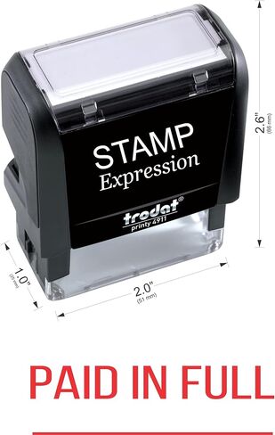 StampExpression - Paid in Full with line Office Self Inking Rubber Stamp - Red Ink (A-5578) in Saudi Arabia