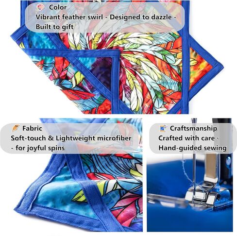 24" Lightweight Flow Star | Flowstar Spinning Cloth for Beginners | Easy to Spin & Do Tricks | Fun & Challenging Flow Toys for Juggling, EDM, Festival, Club, Party, Dance (Psychedelic Feathers) in Saudi Arabia