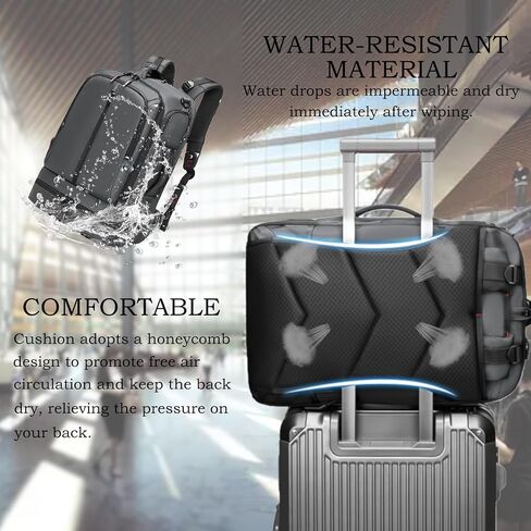 Somago Rucksack Backpack Carry On Multifunction Travel Bag for Airplanes Business Water Resistant with Shoe Compartment Anti-thief Pocket Fit for 16 Inch Laptop, Black in Kuwait