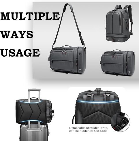Somago Rucksack Backpack Carry On Multifunction Travel Bag for Airplanes Business Water Resistant with Shoe Compartment Anti-thief Pocket Fit for 16 Inch Laptop, Black in Kuwait