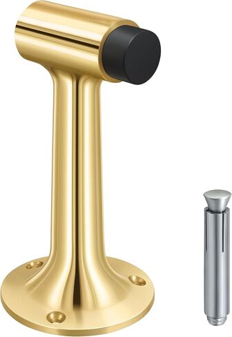Heavy Duty 6″ Door Stop, Solid Brass Commercial Grade, Floor Mount Stopper (Polished Brass) in Saudi Arabia
