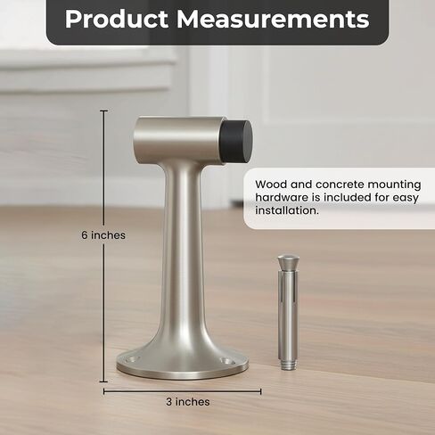 حاجز باب عالي التحمل مقاس 6 بوصات، درجة تجارية من النحاس الصلب، سدادة مثبتة على الأرض (نحاس مصقول) in Kuwait