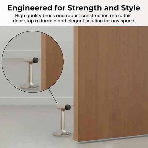 حاجز باب عالي التحمل مقاس 6 بوصات، درجة تجارية من النحاس الصلب، سدادة مثبتة على الأرض (نحاس مصقول) in Kuwait