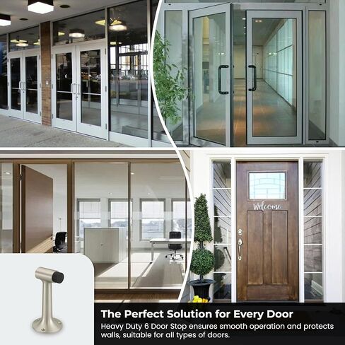 حاجز باب عالي التحمل مقاس 6 بوصات، درجة تجارية من النحاس الصلب، سدادة مثبتة على الأرض (نحاس مصقول) in Kuwait