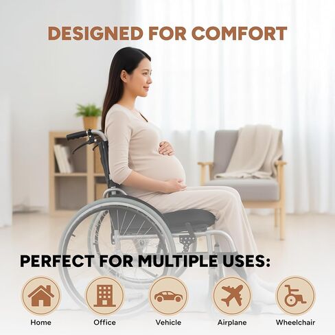 Donut Pillow Seat Cushion with Washable Cover – Tailbone Pain Relief Cushion for Postpartum – Anti-Slip Sciatica Pain Relief Pillow – Lumbar Support Pillow for Office Chair, Car & Home in Saudi Arabia