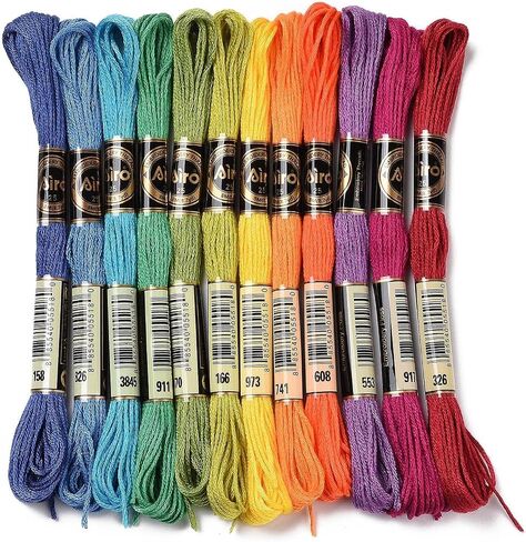 12 Skeins Friendship Bracelet String Embroidery Floss 12 Colors Embroidery Thread for Crafts Cross Stitch Bracelet Yarn in Saudi Arabia