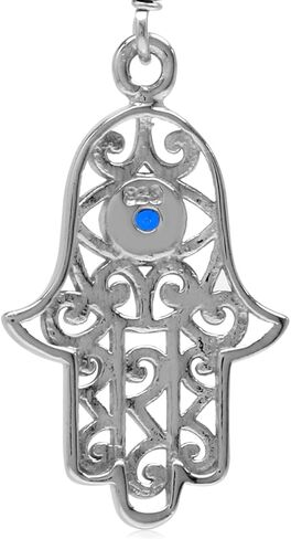 Silvershake 925 Sterling Silver Evil Eye On Hamsa Hand Dangle Hook Earrings Protective Symbol Jewelry for Women in Saudi Arabia