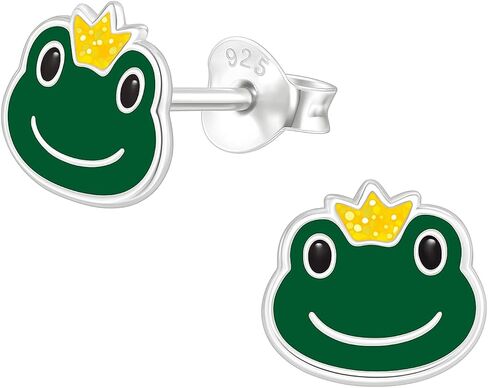 KIWI DAISY Frog .925 Sterling Silver Tiny Stud Earrings, for Cartilage, Helix, 2nd Ear Piercing (Hypoallergenic) in Kuwait