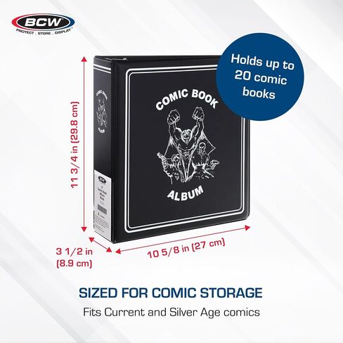 BCW 3-Inch Comic Book Binder with 50 LaserWeld® Comic Pages | D-Ring Binder Set with Clear Plastic Sheet Protectors | Page Protectors for 3-Ring Storage in Saudi Arabia