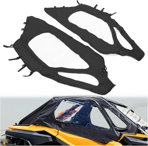 KUAFU Soft Upper Door Compatible with 2020-2024 Polaris RZR PRO XP/Turbo R Ultimate Premium Sport LE Cab Enclosure Kit Black Clear Zippered Window in Saudi Arabia