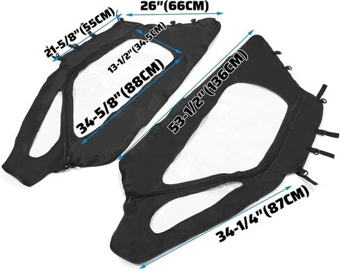 KUAFU Soft Upper Door Compatible with 2020-2024 Polaris RZR PRO XP/Turbo R Ultimate Premium Sport LE Cab Enclosure Kit Black Clear Zippered Window in Saudi Arabia