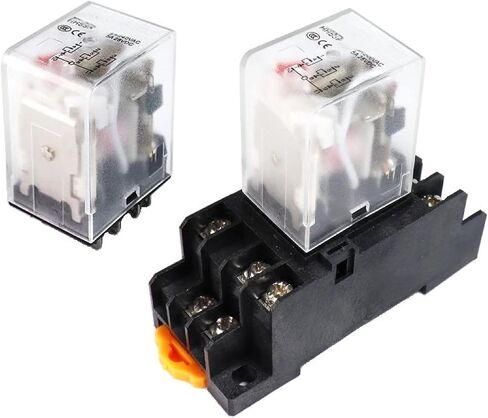 HH53P MY3N Electromagnetic Relay, 11-Pin, 3NO3NC, DC12V/24V AC110V/220V/380V, 5A with LED Indicator (AC380V with Base) in Saudi Arabia