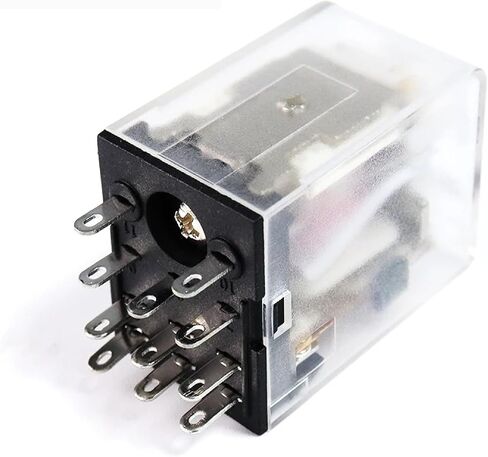 HH53P MY3N Electromagnetic Relay, 11-Pin, 3NO3NC, DC12V/24V AC110V/220V/380V, 5A with LED Indicator (AC380V with Base) in Saudi Arabia