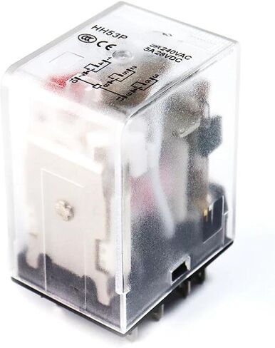 HH53P MY3N Electromagnetic Relay, 11-Pin, 3NO3NC, DC12V/24V AC110V/220V/380V, 5A with LED Indicator (AC380V with Base) in Saudi Arabia