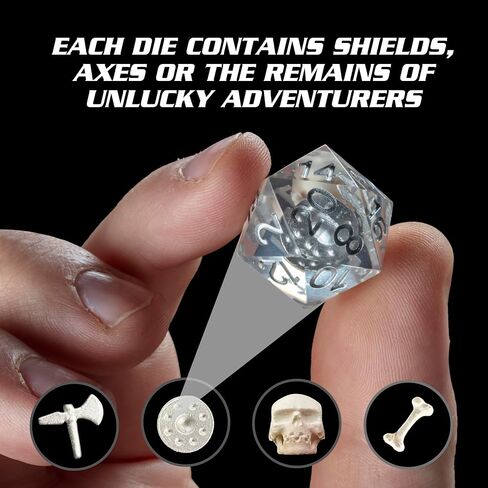 Monster Gelatinous Gaming Dice Set- 7 Green Polyhedral Dice Set with Cubes Victim & Treasure Within- Handmade Premium Sharp Edge Resin- Compatible with D&D Dungeons Dragons MTG Magic & All RPG Games in Saudi Arabia