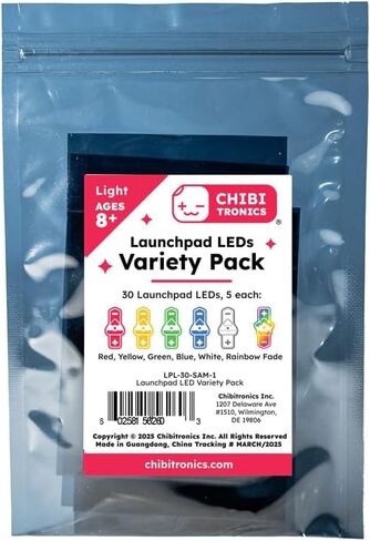 Launchpad LED Variety Nanopack (6 ألوان LED) لصناعة الورق، الأحمر، الأصفر، الأخضر، الأبيض، الأزرق وقوس قزح (مختلط، 6 عبوات) in Kuwait