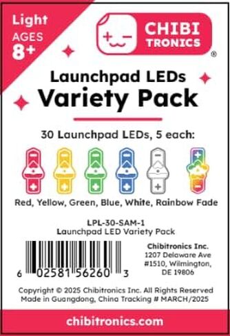 Launchpad LED Variety Nanopack (6 ألوان LED) لصناعة الورق، الأحمر، الأصفر، الأخضر، الأبيض، الأزرق وقوس قزح (مختلط، 6 عبوات) in Kuwait