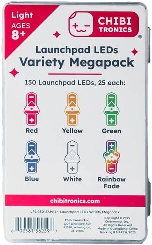 Launchpad LED Variety Nanopack (6 ألوان LED) لصناعة الورق، الأحمر، الأصفر، الأخضر، الأبيض، الأزرق وقوس قزح (مختلط، 6 عبوات) in Kuwait